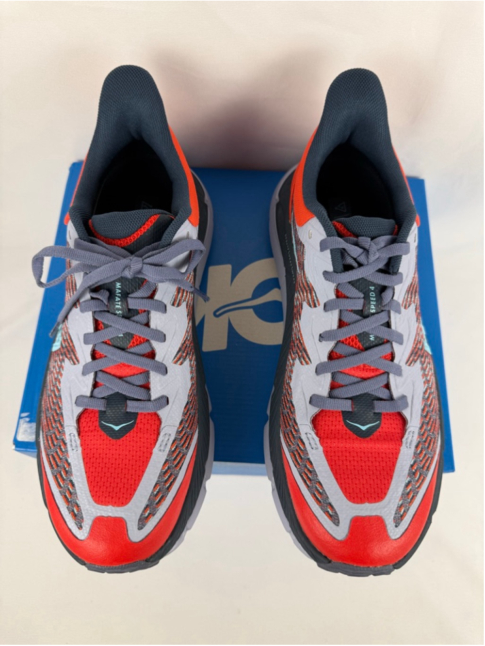 Women's Hoka Mafate Speed 4 Athletic Shoes Size 9 Red Gray - Picture 9 of 12